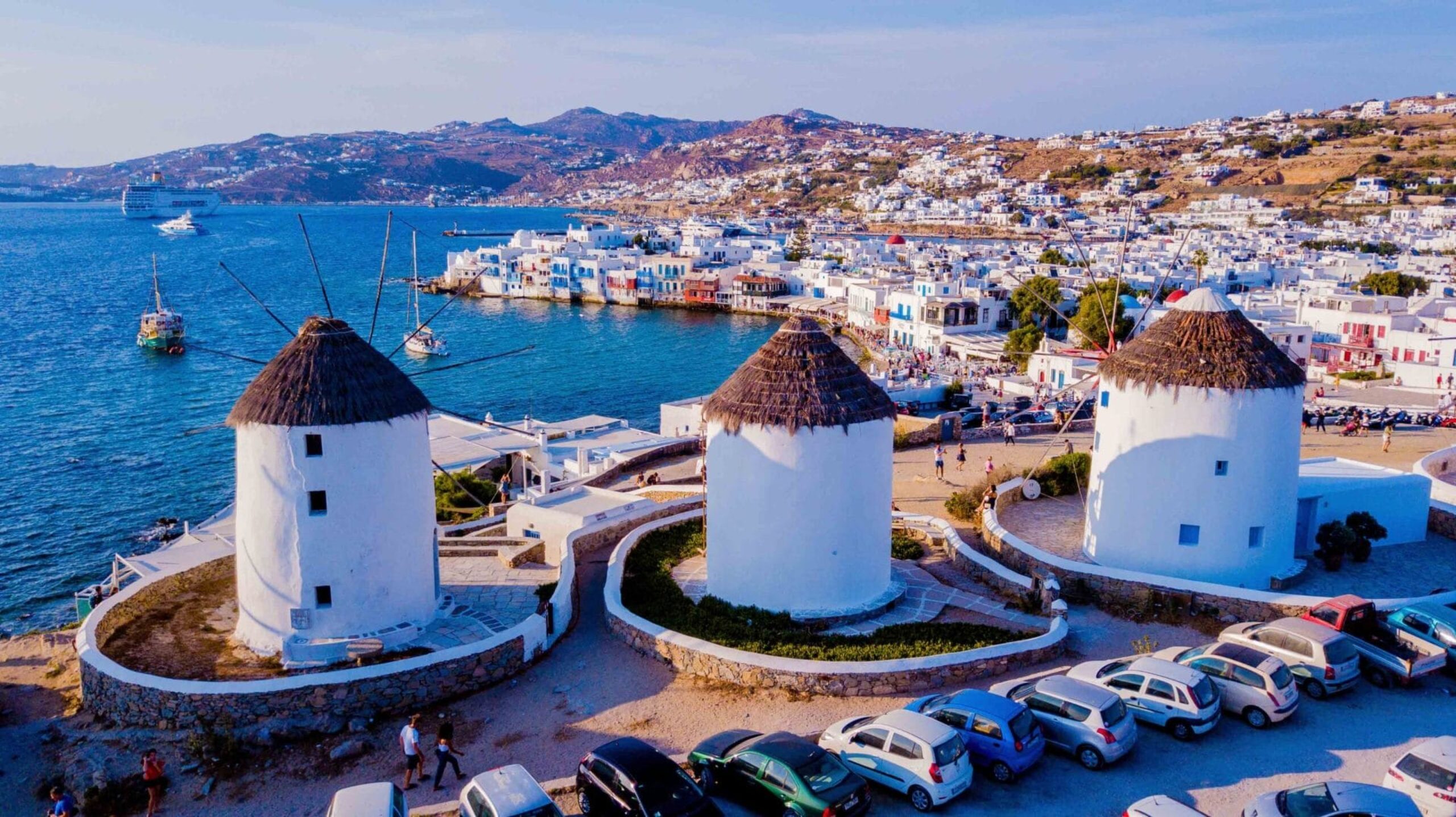 Mykonos,Windmills,At,Sunset Mykonos Windmills at Sunset